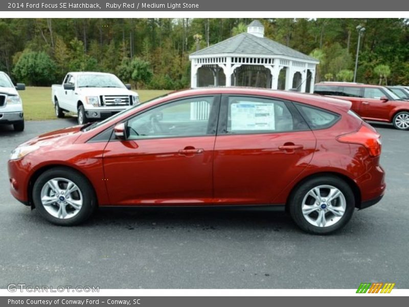 Ruby Red / Medium Light Stone 2014 Ford Focus SE Hatchback