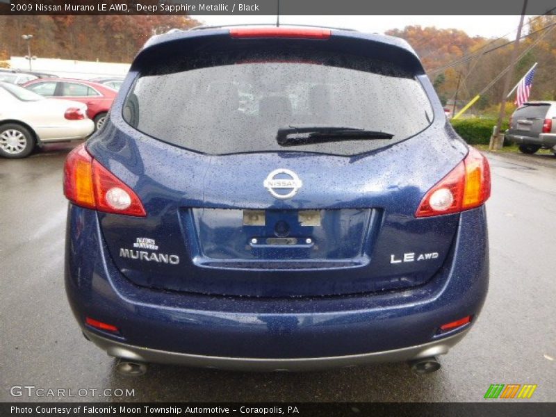 Deep Sapphire Metallic / Black 2009 Nissan Murano LE AWD