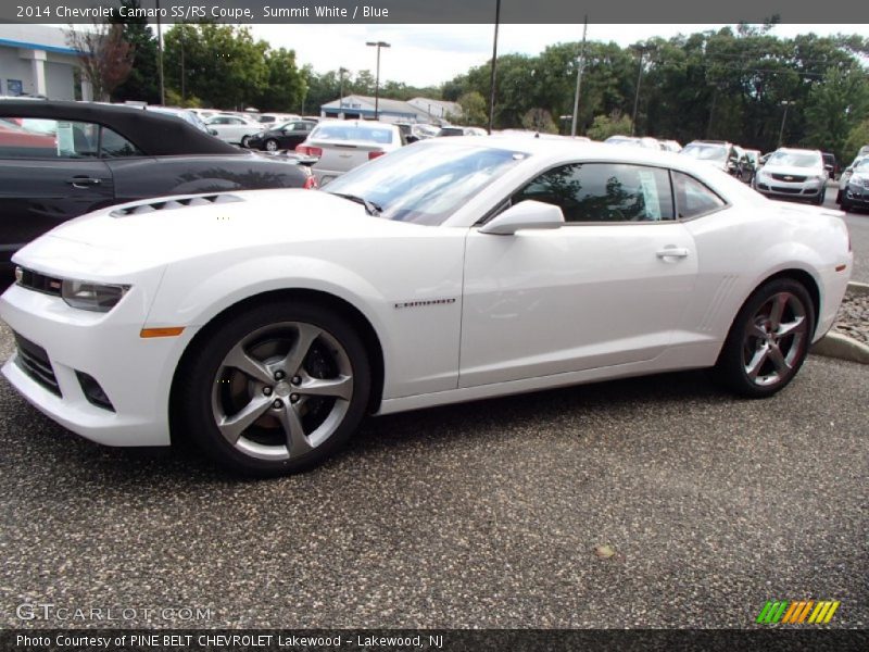Summit White / Blue 2014 Chevrolet Camaro SS/RS Coupe