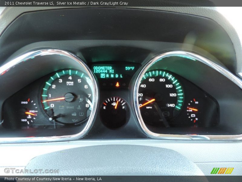 Silver Ice Metallic / Dark Gray/Light Gray 2011 Chevrolet Traverse LS