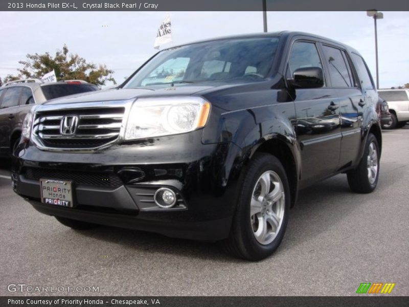 Crystal Black Pearl / Gray 2013 Honda Pilot EX-L