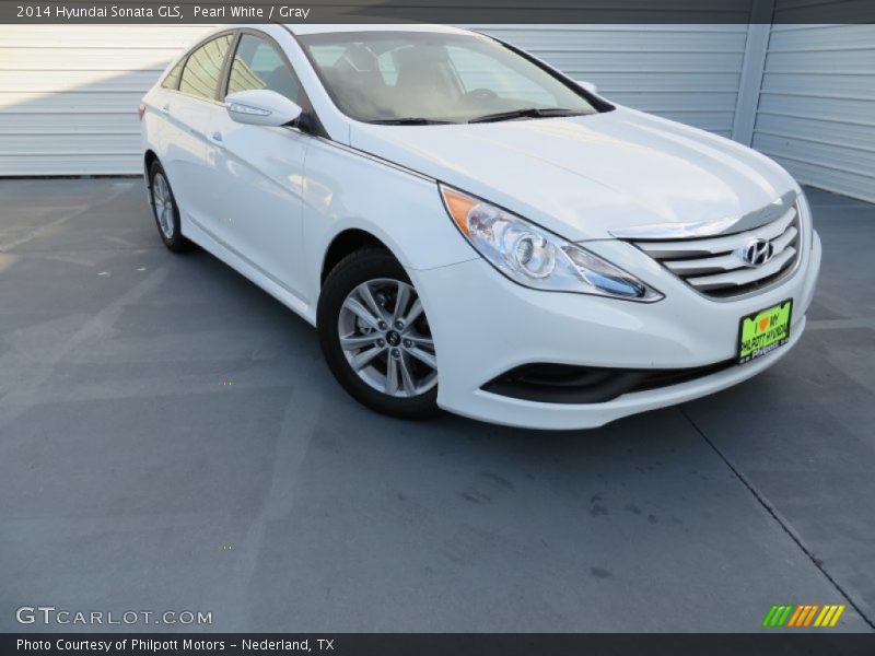 Pearl White / Gray 2014 Hyundai Sonata GLS