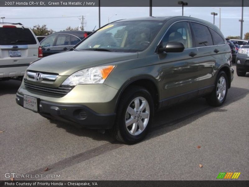 Green Tea Metallic / Ivory 2007 Honda CR-V EX