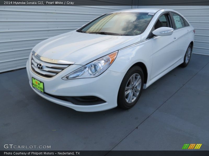 Pearl White / Gray 2014 Hyundai Sonata GLS