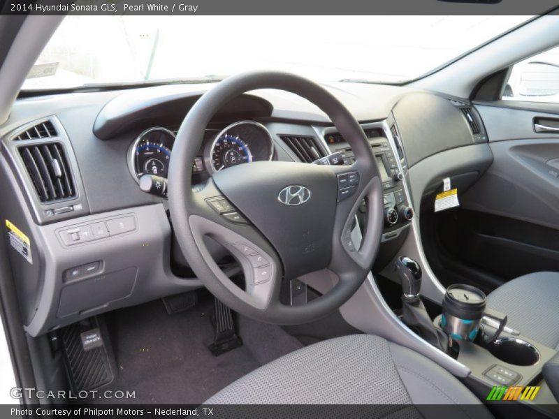 Pearl White / Gray 2014 Hyundai Sonata GLS