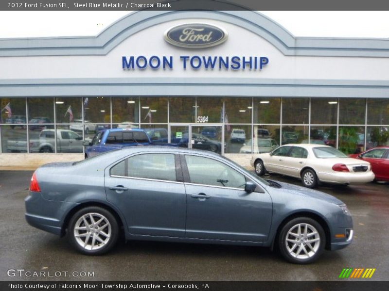 Steel Blue Metallic / Charcoal Black 2012 Ford Fusion SEL