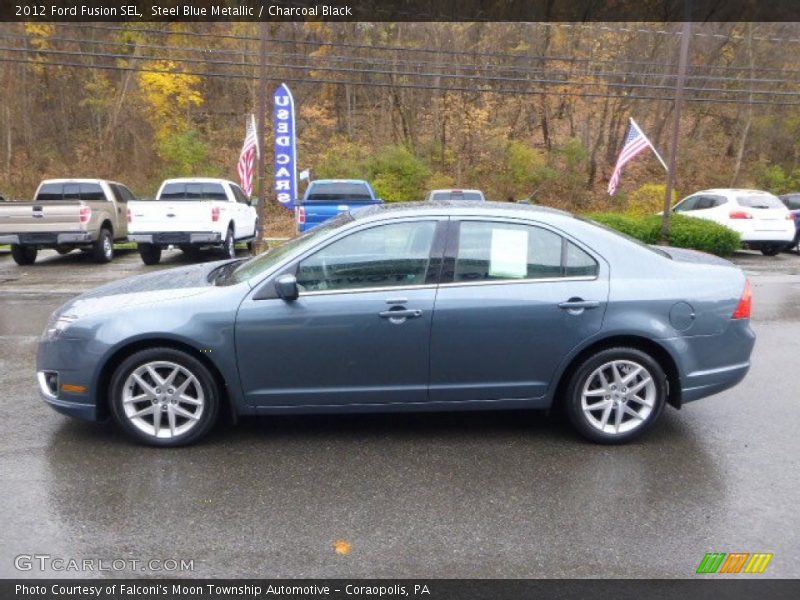 Steel Blue Metallic / Charcoal Black 2012 Ford Fusion SEL
