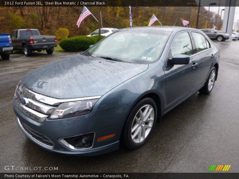 Steel Blue Metallic / Charcoal Black 2012 Ford Fusion SEL