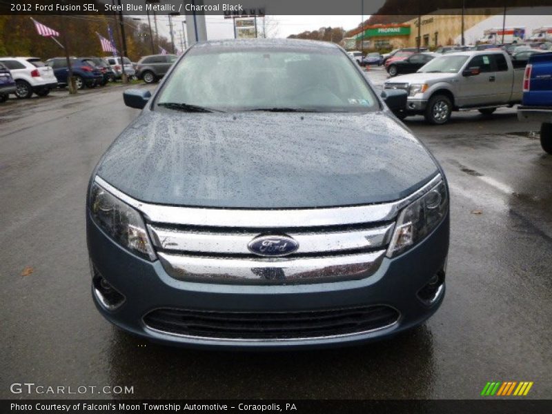 Steel Blue Metallic / Charcoal Black 2012 Ford Fusion SEL