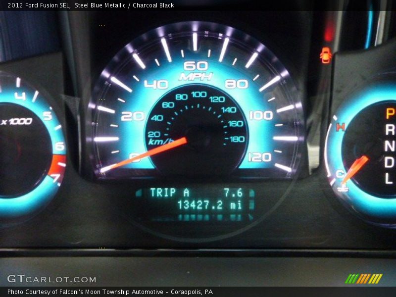 Steel Blue Metallic / Charcoal Black 2012 Ford Fusion SEL