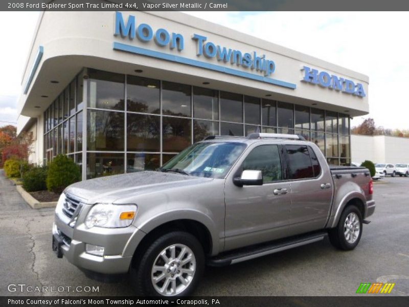 Vapor Silver Metallic / Camel 2008 Ford Explorer Sport Trac Limited 4x4