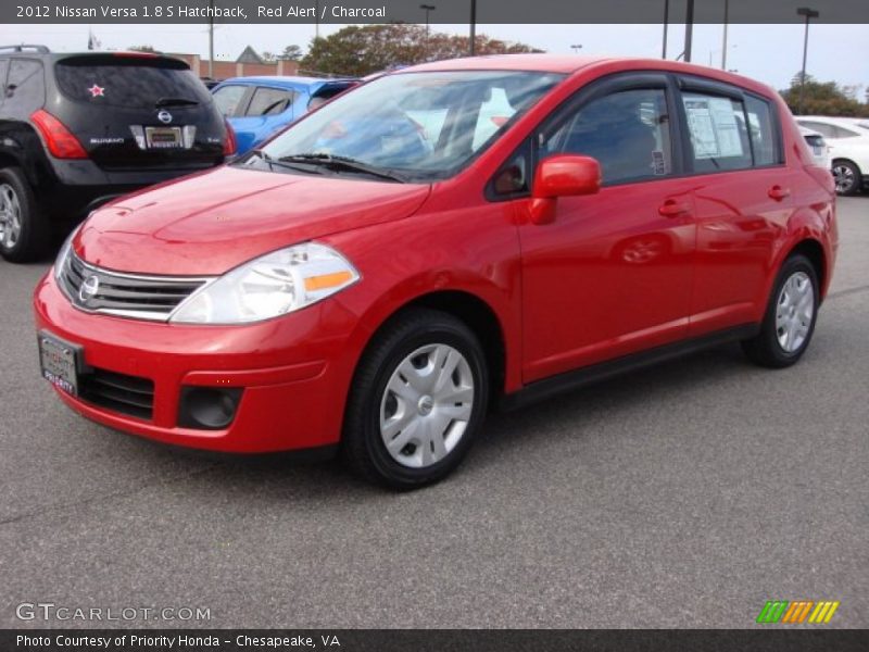 Red Alert / Charcoal 2012 Nissan Versa 1.8 S Hatchback