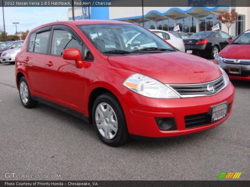 Red Alert / Charcoal 2012 Nissan Versa 1.8 S Hatchback