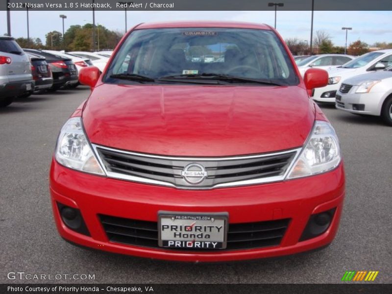 Red Alert / Charcoal 2012 Nissan Versa 1.8 S Hatchback