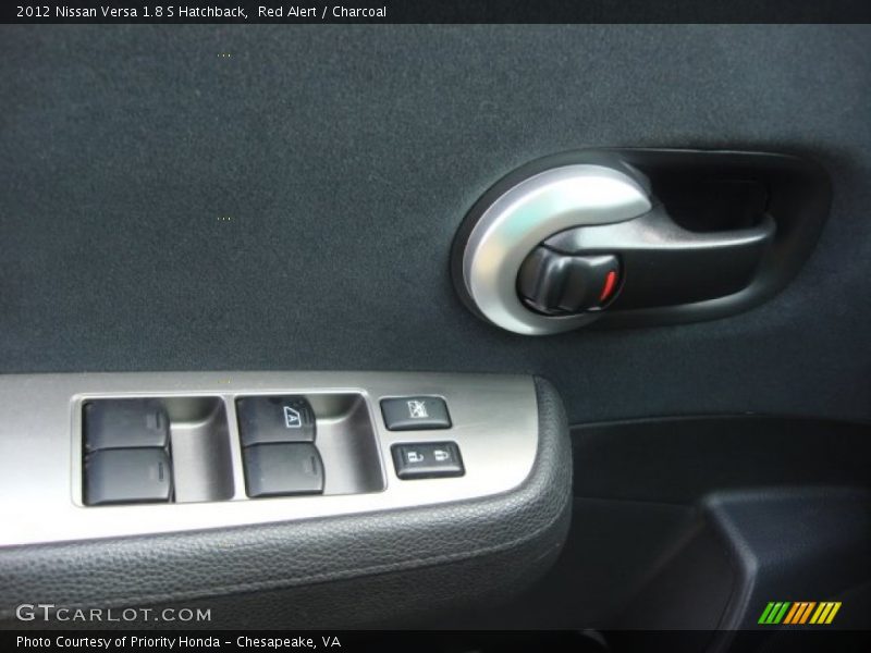 Red Alert / Charcoal 2012 Nissan Versa 1.8 S Hatchback