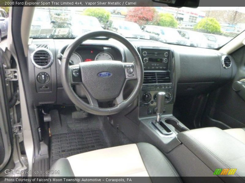 Vapor Silver Metallic / Camel 2008 Ford Explorer Sport Trac Limited 4x4