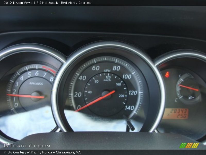 Red Alert / Charcoal 2012 Nissan Versa 1.8 S Hatchback