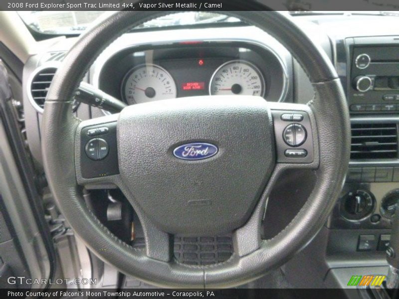 Vapor Silver Metallic / Camel 2008 Ford Explorer Sport Trac Limited 4x4