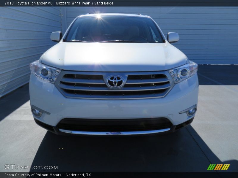 Blizzard White Pearl / Sand Beige 2013 Toyota Highlander V6