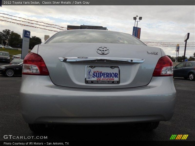 Classic Silver Metallic / Dark Gray 2012 Toyota Yaris Sedan