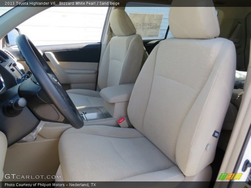 Blizzard White Pearl / Sand Beige 2013 Toyota Highlander V6