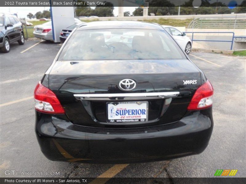Black Sand Pearl / Dark Gray 2012 Toyota Yaris Sedan