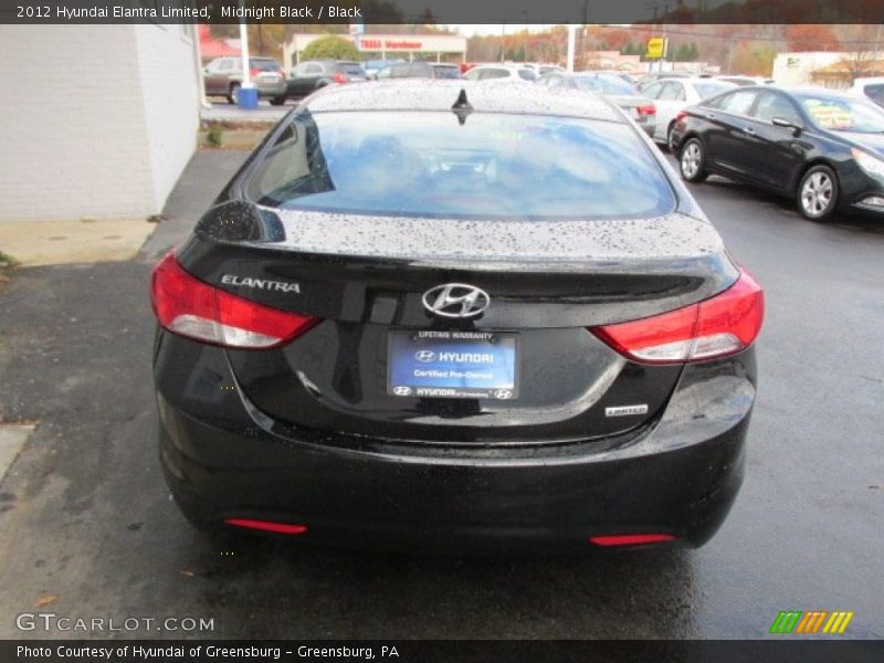 Midnight Black / Black 2012 Hyundai Elantra Limited