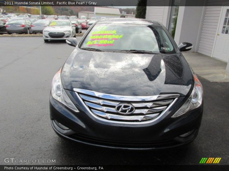 Pacific Blue Pearl / Gray 2011 Hyundai Sonata Limited