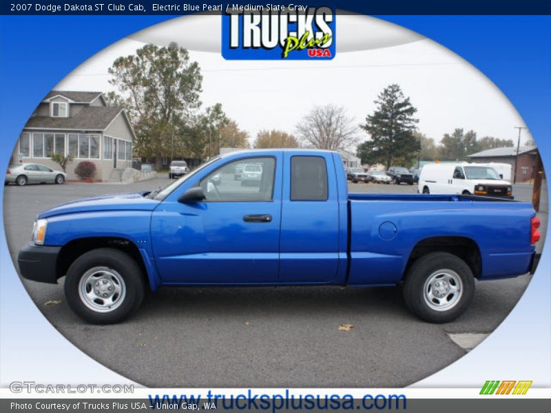 Electric Blue Pearl / Medium Slate Gray 2007 Dodge Dakota ST Club Cab