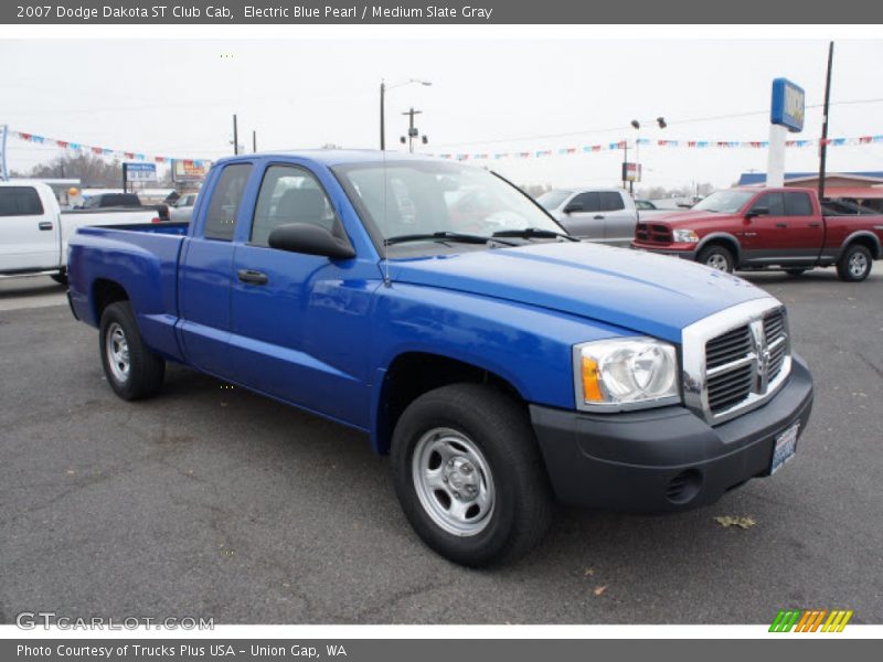 Electric Blue Pearl / Medium Slate Gray 2007 Dodge Dakota ST Club Cab