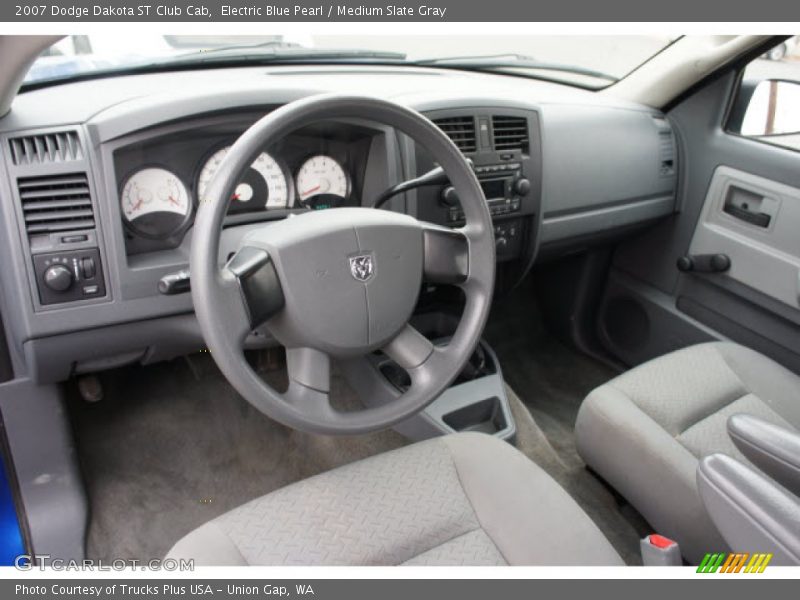 Electric Blue Pearl / Medium Slate Gray 2007 Dodge Dakota ST Club Cab