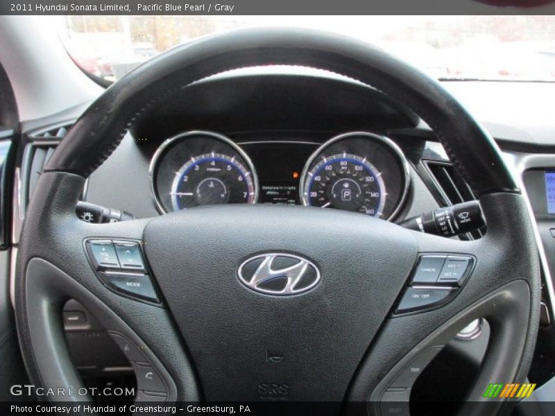 Pacific Blue Pearl / Gray 2011 Hyundai Sonata Limited