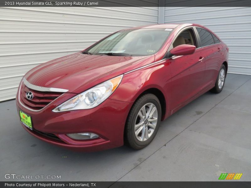 Sparkling Ruby / Camel 2013 Hyundai Sonata GLS
