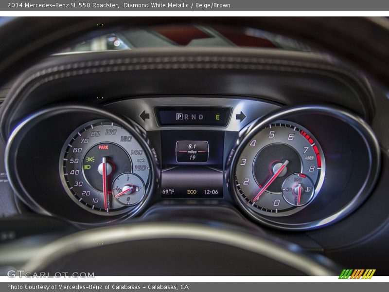 Diamond White Metallic / Beige/Brown 2014 Mercedes-Benz SL 550 Roadster