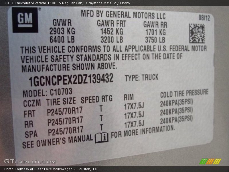 Graystone Metallic / Ebony 2013 Chevrolet Silverado 1500 LS Regular Cab