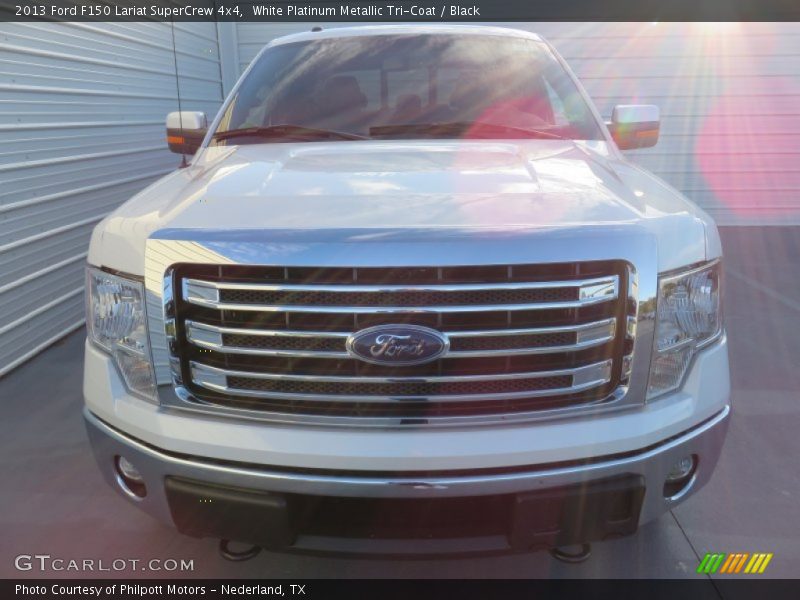 White Platinum Metallic Tri-Coat / Black 2013 Ford F150 Lariat SuperCrew 4x4