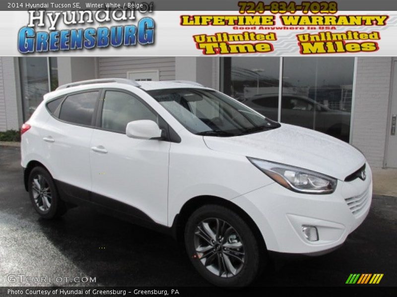 Winter White / Beige 2014 Hyundai Tucson SE