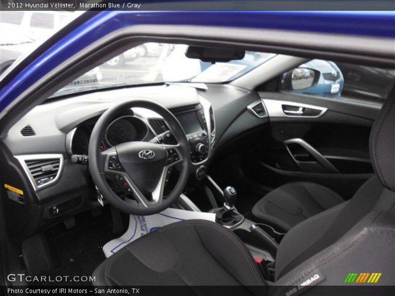 Marathon Blue / Gray 2012 Hyundai Veloster
