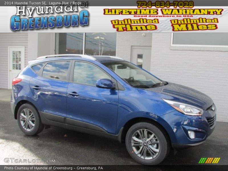 Laguna Blue / Beige 2014 Hyundai Tucson SE