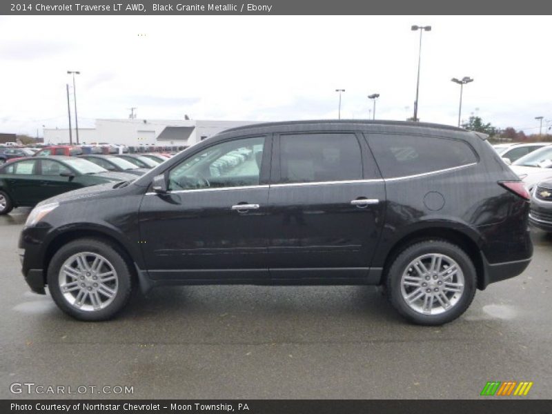Black Granite Metallic / Ebony 2014 Chevrolet Traverse LT AWD