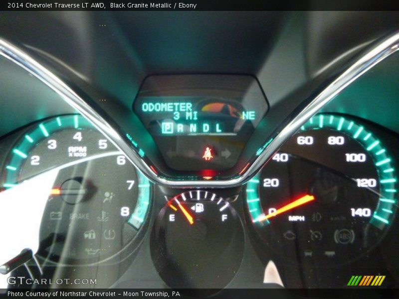 Black Granite Metallic / Ebony 2014 Chevrolet Traverse LT AWD