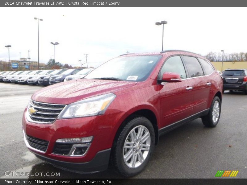 Crystal Red Tintcoat / Ebony 2014 Chevrolet Traverse LT AWD