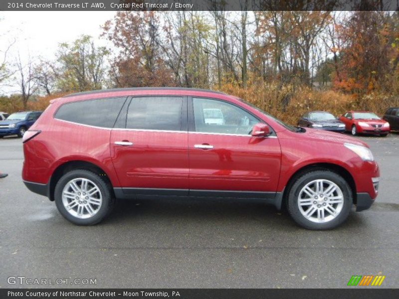 Crystal Red Tintcoat / Ebony 2014 Chevrolet Traverse LT AWD