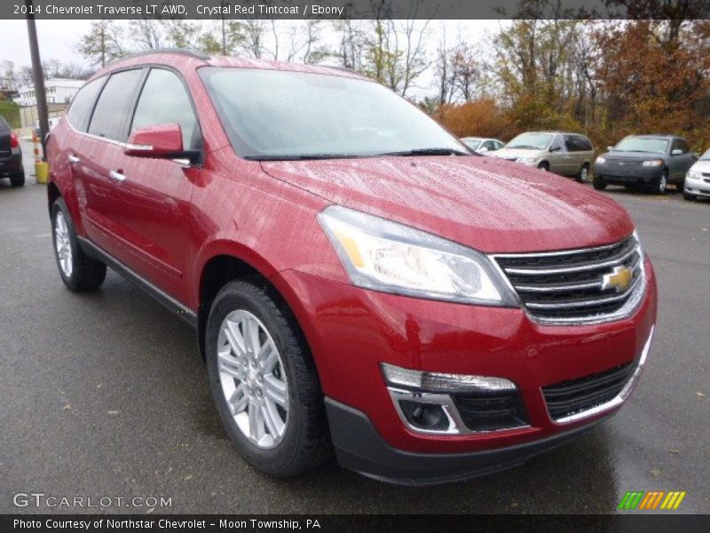 Crystal Red Tintcoat / Ebony 2014 Chevrolet Traverse LT AWD