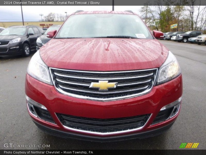 Crystal Red Tintcoat / Ebony 2014 Chevrolet Traverse LT AWD