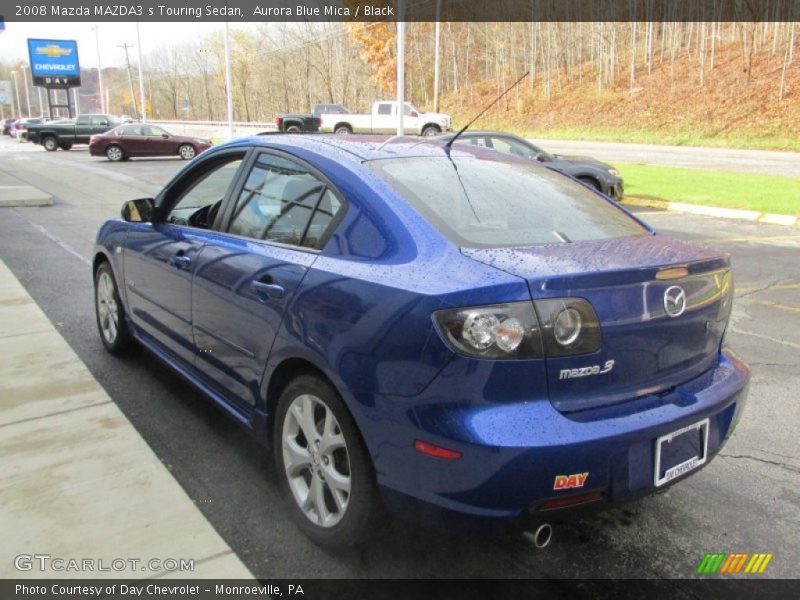 Aurora Blue Mica / Black 2008 Mazda MAZDA3 s Touring Sedan