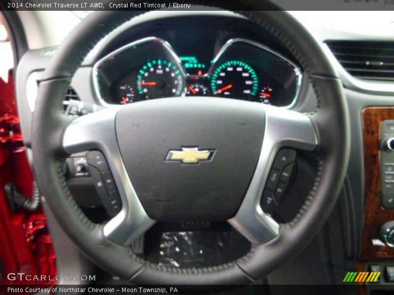 Crystal Red Tintcoat / Ebony 2014 Chevrolet Traverse LT AWD