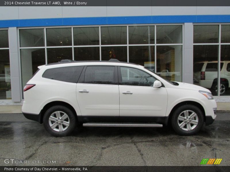 White / Ebony 2014 Chevrolet Traverse LT AWD