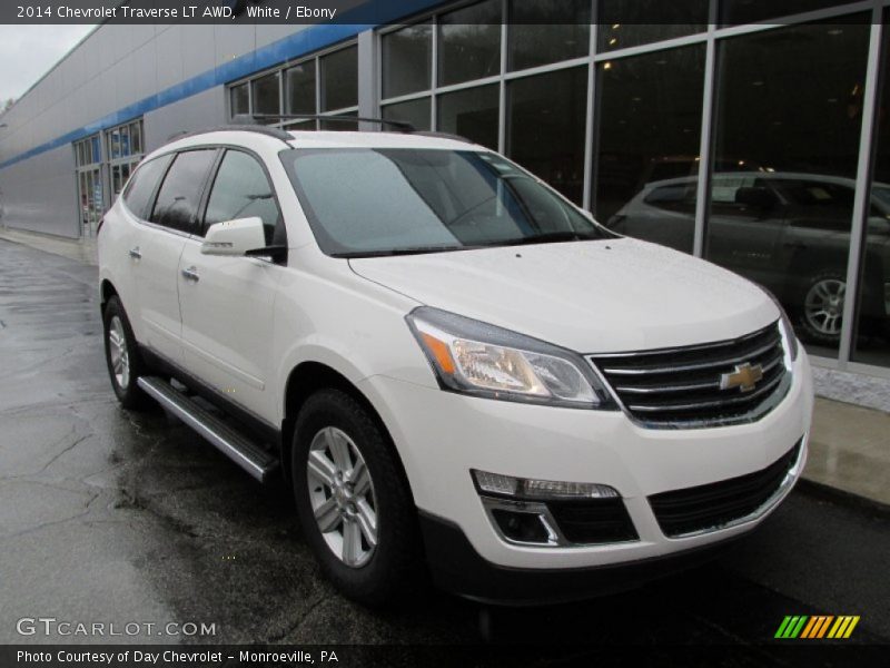 White / Ebony 2014 Chevrolet Traverse LT AWD