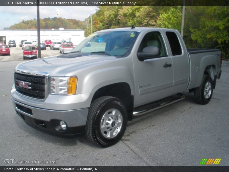 Pure Silver Metallic / Ebony 2011 GMC Sierra 2500HD SLE Extended Cab 4x4